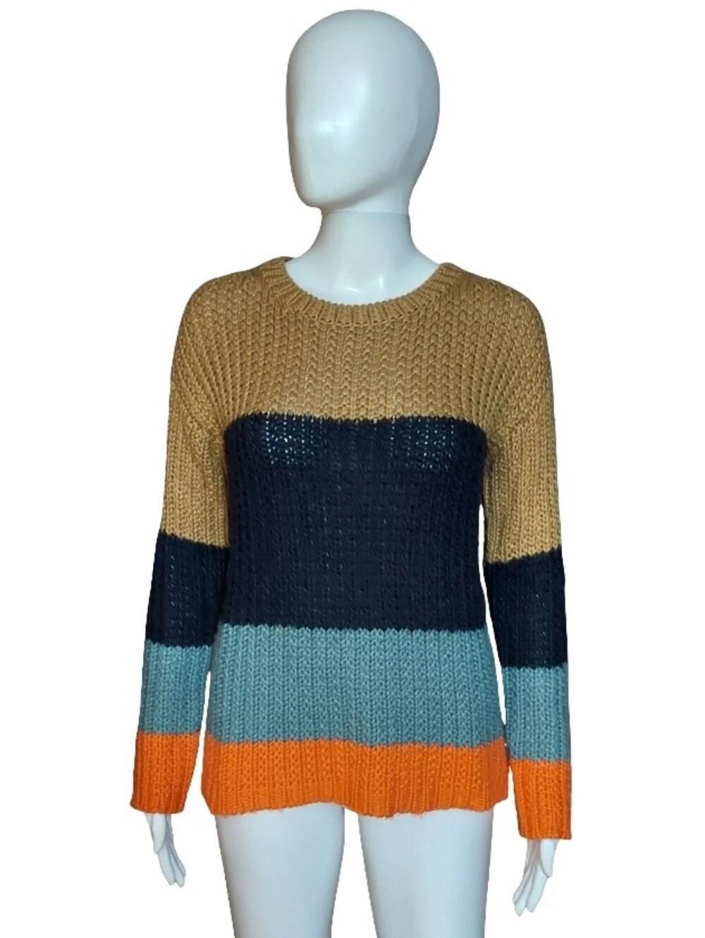 Anthropologie Sparrow Olaf Colorblock Striped Wool Blend Sweater